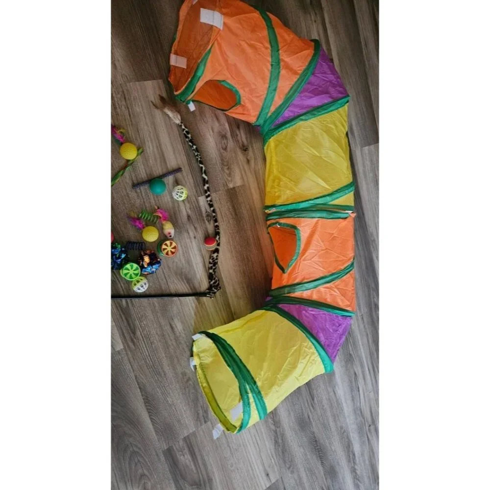 Cat Toys Bundle Set 30 Piece With Tunnels